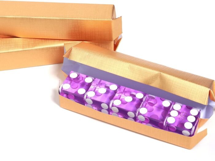 GSE Games & Sports Expert AAA Grade 19mm Pro Vegas Casino Style Craps Dice Set of 5 with Razor Sharp Edges & Matching Serialized Numbers for RPG, Dice Stacking, Yahtzee Dice Games - Image 5