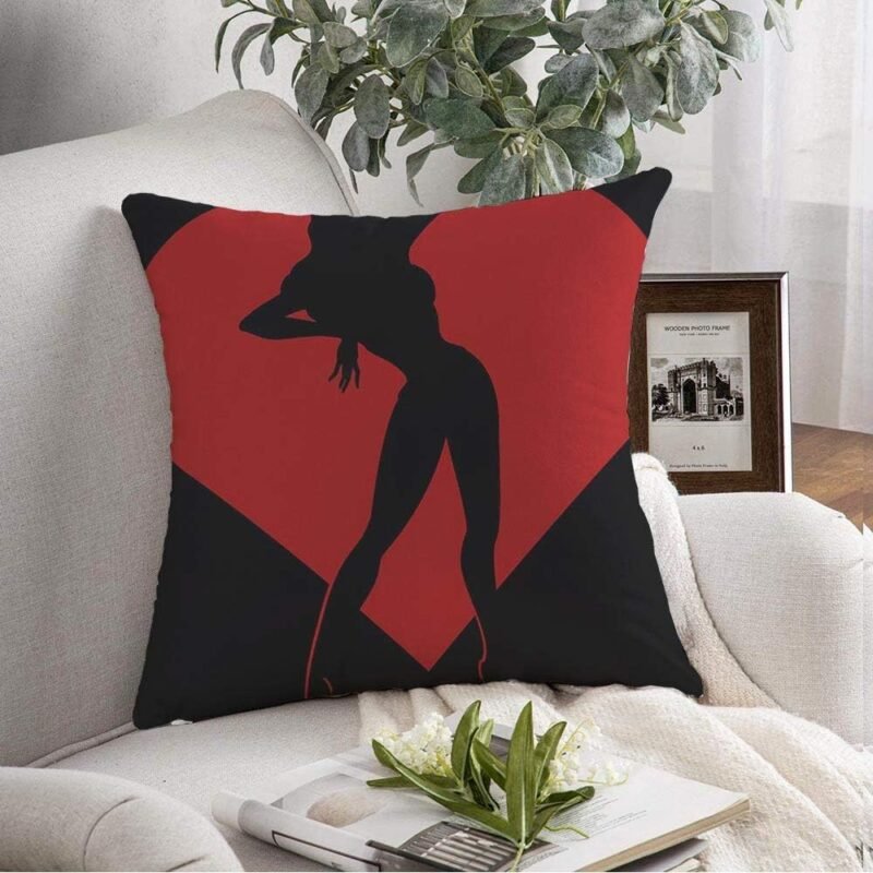 Throw Pillow Cover Sensuality Black Sexy Cute Pinup 40S Retro Girl Love Valentine Holidays Hot Legs Up Design Erotic Decorative Pillows Cover for Couch Sofa Bedroom Car Bedding 16x16 Inch