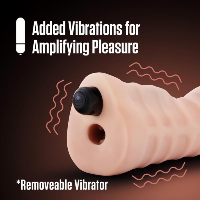 Blush Novelties Enlust Destini - AI Male Masturbator - Tight & Nubbed Canal Stroker with Vibrating Bullet to Amplify Pleasure - Super Soft X5® Plus - Open Ended to Fit Most Sizes - Sex Toy for Men - Image 5
