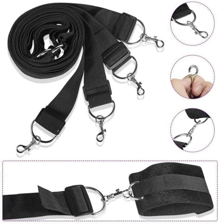 Bed Straps Restraints Sex King Bindage Kit Adjustable Wrist and Ankle Restraints Bondaged Rope Cord & Rope Sex Ties for Ankles and Wrists Sex Resistance Bands with Ankle Strap BDSM Sweater - Image 3