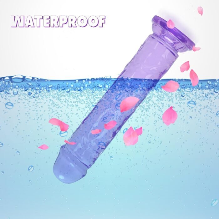 7" Realistic Jelly Dildo for Beginners,Soft Lifelike Sex Toy Thin Penis with Strong Suction Cup for Womens/Men/Gay, Adult Sex Toys for Vaginal/Anal Stimulation (7 inch Purple) - Image 5