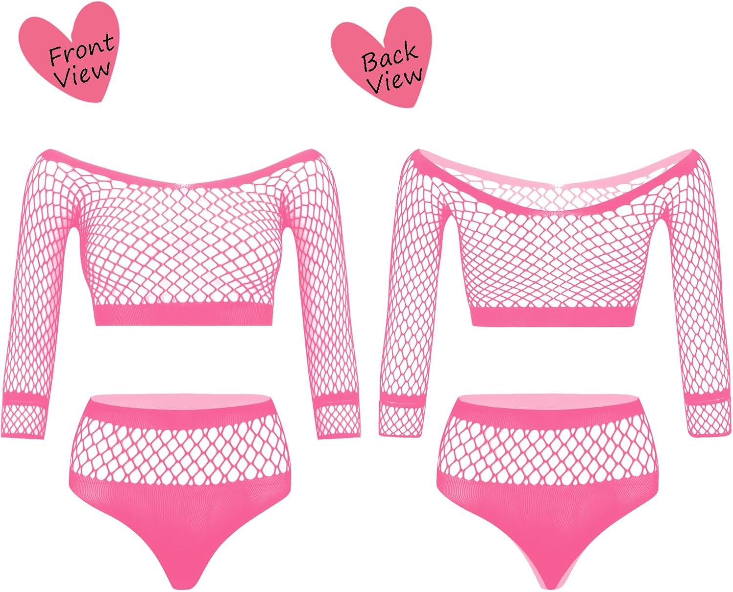 Women's Fishnet Lingerie Lace Stockings Bodysuits Mesh Babydoll for Women - Image 2