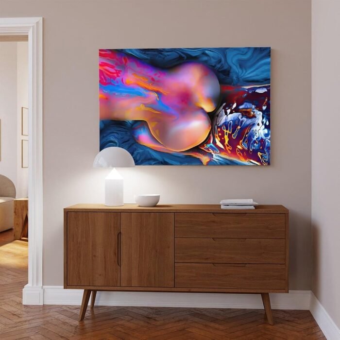 Print Painting Striking Erotic Nude Woman Canvas Print - Vibrant Abstract Art Wall Art Poster Canvas - Aesthetic Room Decor Prints for Bedroom, Living Room, Office - Modern Home Decoration Gift IdeaUn - Image 6