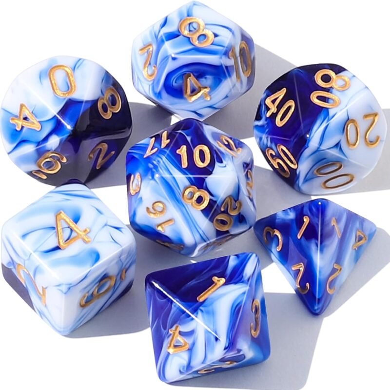 CiaraQ DND Polyhedral Dice Set with Dice Bag for Dungeons and Dragons RPG MTG Role Playing Table Games