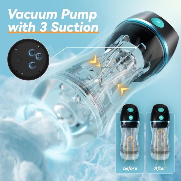 Automatic Male Masturbator with APP Control - Transparent Outer Shell Penis Pump with 3 Vacuum Suction & 7 Vibration, Sex Machine Adult Toys Pocket Pussy for Men, Male Stroker Adult Sex Toys for Men - Image 7