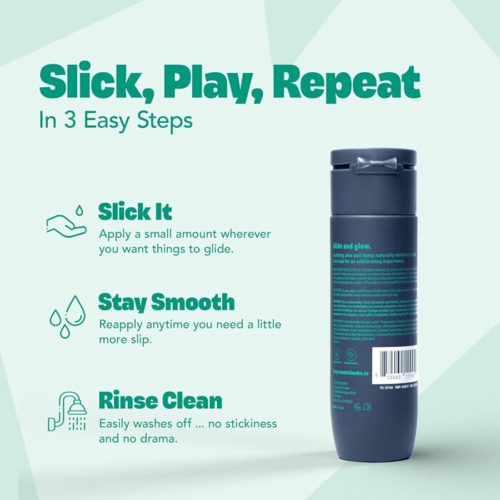 Personal Lubricant | Water Based Sex Lube | Lubricants for Privacy & Toys | Safe for Anal, Condoms with Aloe, Hemp, Ph Balanced - Slick Trick by Hey Sweet Cheeks - Image 8