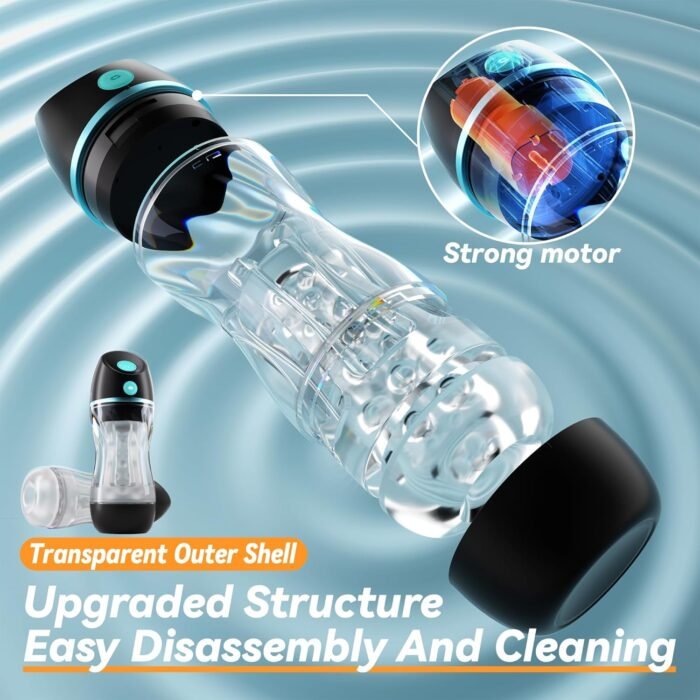 Automatic Male Masturbator with APP Control - Transparent Outer Shell Penis Pump with 3 Vacuum Suction & 7 Vibration, Sex Machine Adult Toys Pocket Pussy for Men, Male Stroker Adult Sex Toys for Men - Image 8
