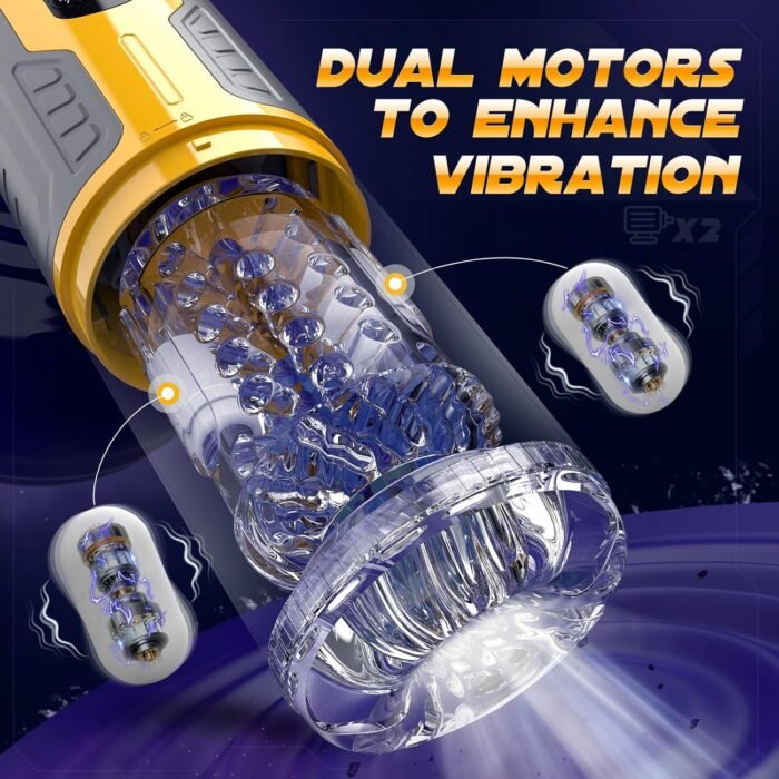 Male Sex Toys for Men - Sobtik Upgraded Male Masturbator Stroker with 7 Rotating & Thrusting & Vibrating & Licking, Anti-Slip Adult Toys with LCD Display One-Click Burst Penis Pump Sex Toy for Men - Image 3