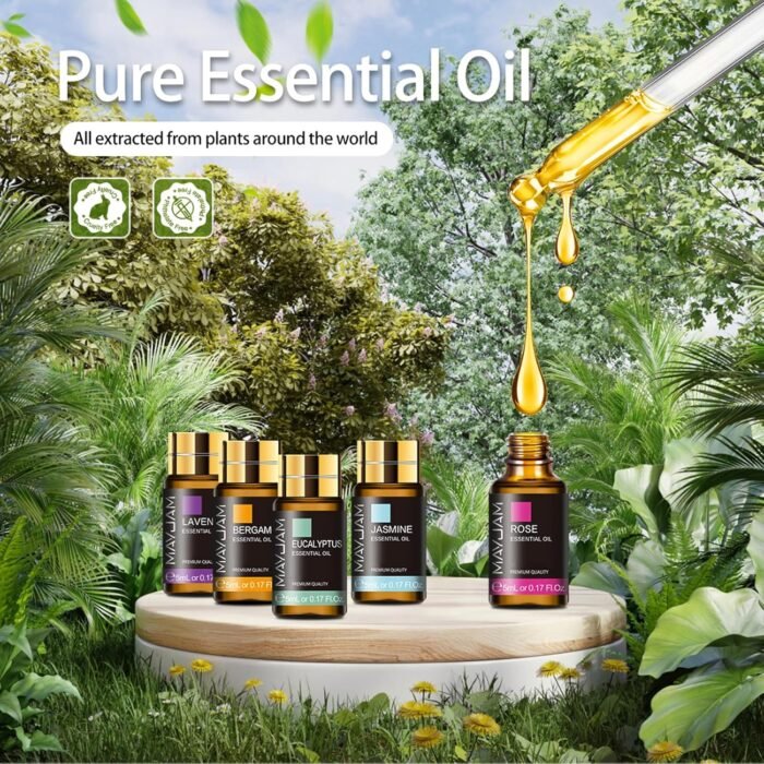 Tea Tree 20 Pcs Pure Essential Oil Gift Set, for Diffuser, Humidifiers, Skin Care, Massage, Fragrance Oil Scent for DIY Candle and Soap Making, Gift for Friend (5ML) - Image 3
