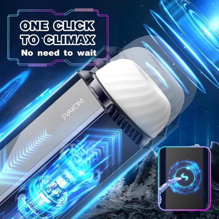 Male Masturbator Sex Toys for Men - SVAKOM Automatic Thrusting Squeezing Male Toy with One-Key Orgasm & CVT, Penis Trainner Pocket Pussy Sleeve Stroker Male Masterburbater Adult Toy - Image 6
