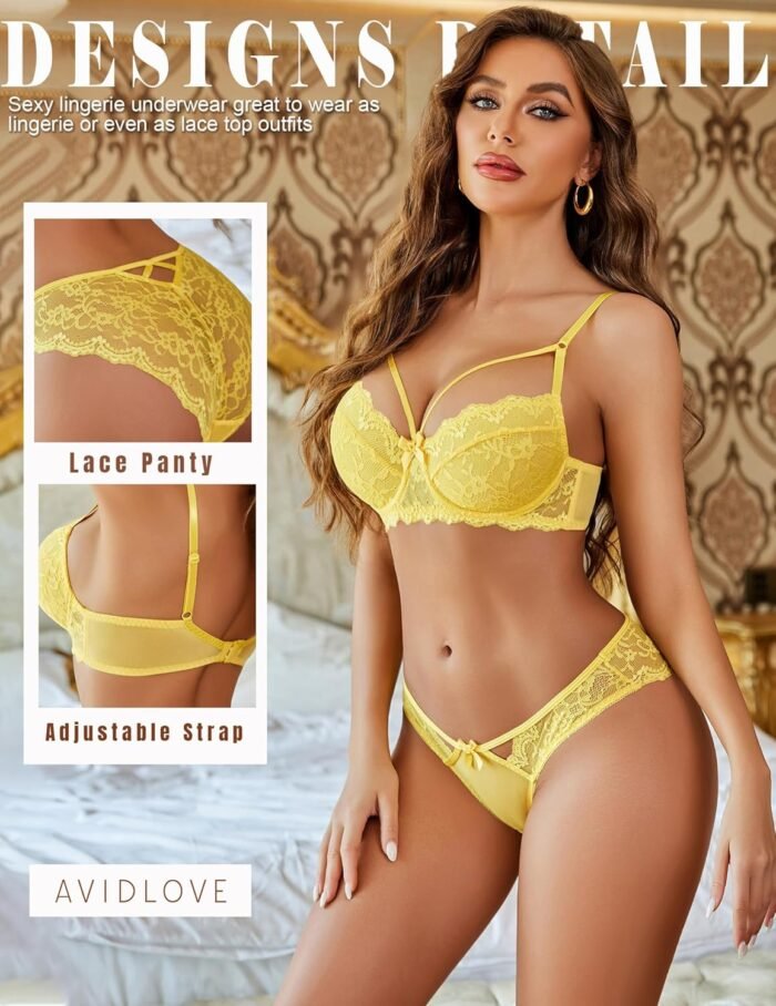 Avidlove Lingerie Sets For Women Sexy 2 Piece Bra And Panty Lace Underwear Sets Underwired Babydoll Outfits S-XXL - Image 3