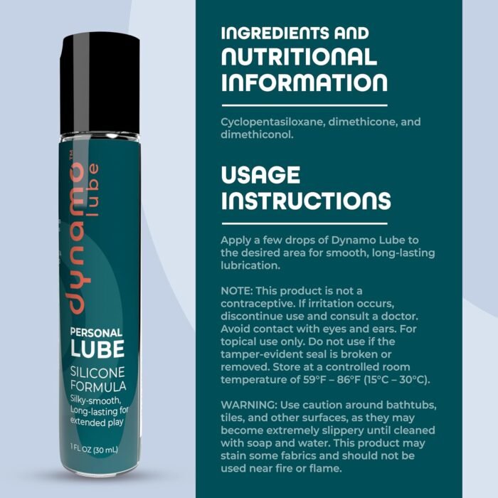Dynamo Lube Silicone Based Formula 1.0oz - Silicone-Based Personal Lubricant, Lube for Men, Women, and Couples - Image 6