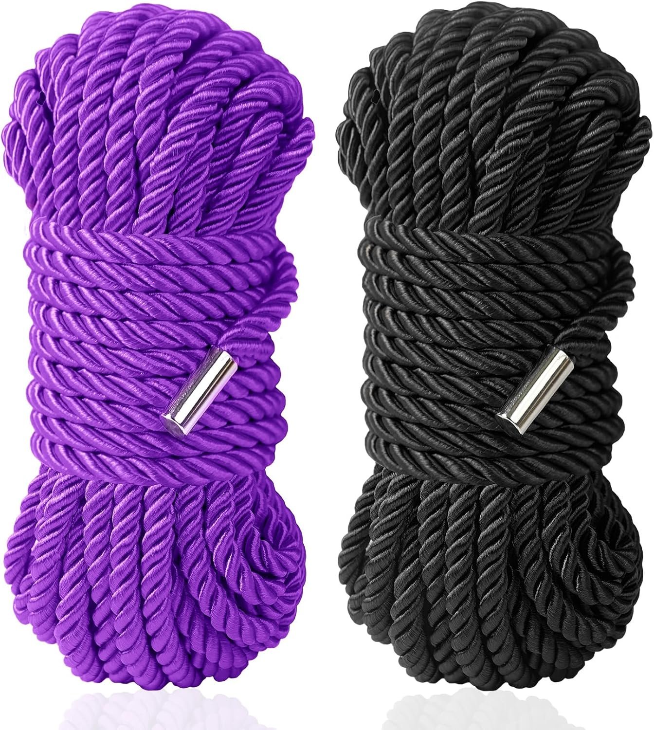 BDSM Shibari Sex Bondage Restraint Rope - Soft Tie-Ups for Women, Long Restraining Multipurpose Sex Restraints, Adult Sex Toys for Women, Men & Couples (Black Purple)