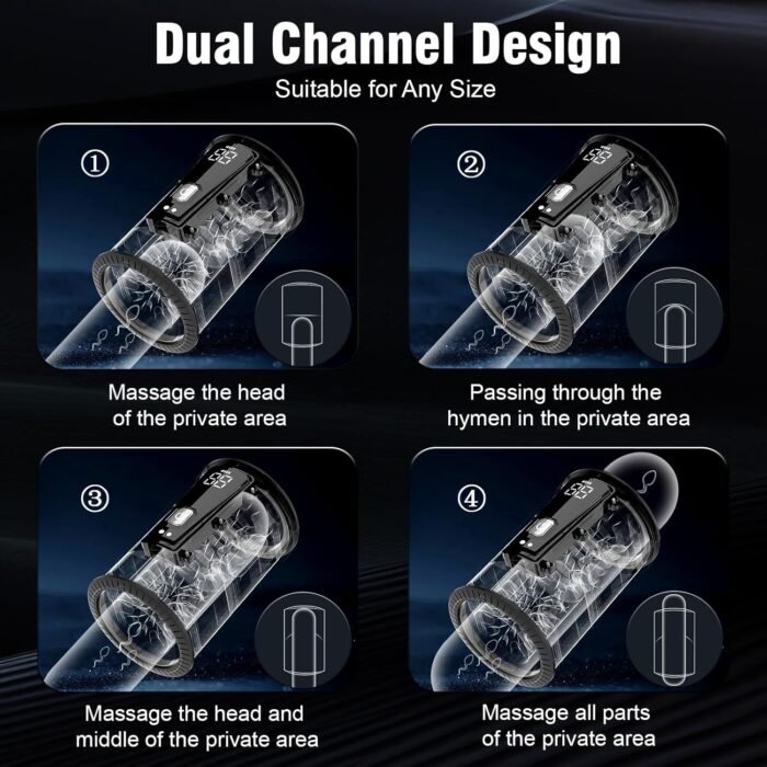 Automatic Male Masturbator Sex Toys for Men, Open-Ended Male Sex Toys Pocket Pussy Male Vibrator with 12 Vibrating Modes for Penis Stimulation, Mens Sex Toy Adult Toys Blowjob Sex Machine Male Stroker - Image 5