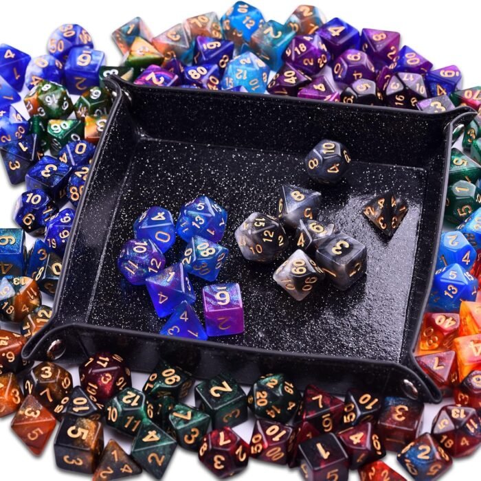 DND RPG Dice Sets 20 x 7 Polyhedral Glitter Dice (140 Pieces) for Dungeons and Dragons Tabletop Role-Playing Games, with a Large Bag - Image 7