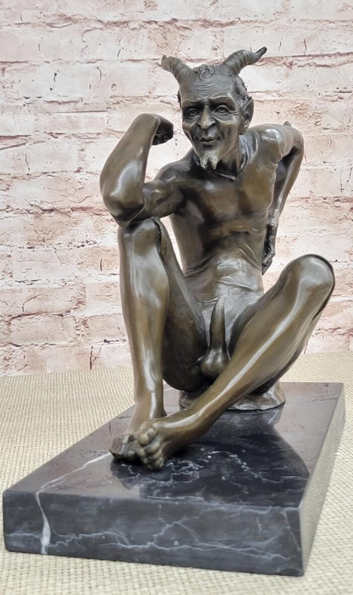 Erotic Artwork: Devil Satyr Faun Lust Bronze Sculpture by Milo - Home Decor Artwork Gift Sale by Think Bronze - Image 2