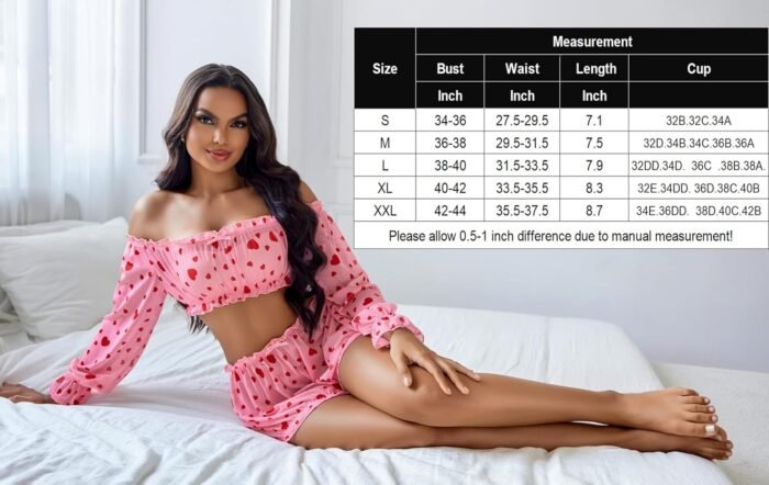 Avidlove Lingerie Sets for Women Sexy Long Sleeve Off Shoulder Ruffle Bra and Panty Set - Image 6