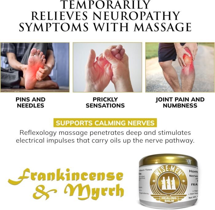 Wise Men Healing Balm with Myrrh and Frankincense Essential Oils for Neuropathy, Sciatica and Nerve Pain Massage and Skin Moisturizing - Image 6