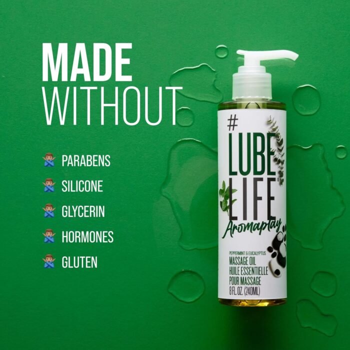#Lube Life Aromaplay Eucalyptus and Peppermint Massage Oil, Aphrodisiac, Essential Oil for a Revitalizing Full Body Aromatherapy Massage, 8 Fl Oz - Image 5