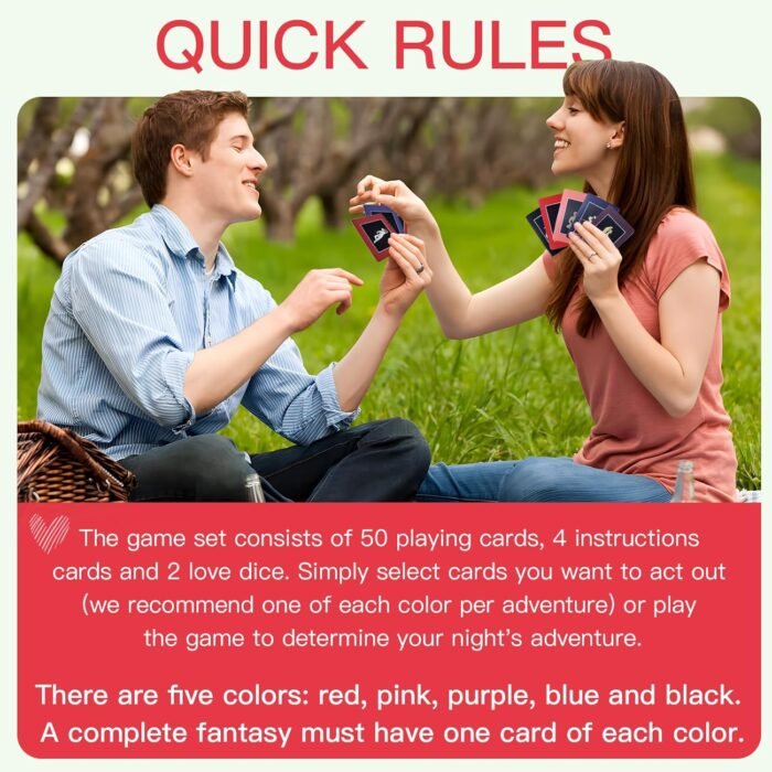 Sex Game for Adults Couples - Couples Card Game Date Night Ideas Fun Games for Couples Bedroom Games 50 Sex Positions Cards 2 Sex Dice Adults Couples Naughty Couples Gift for Him, Her - Image 5