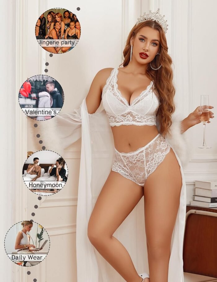 Avidlove Lingerie Set for Women Lace Bra and Panty Sets Sexy Underwear Bralettes Lingerie Outfits - Image 3