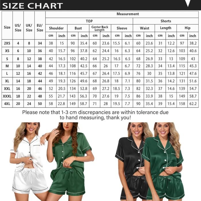 Womens Silk Satin Pajamas Loungewear Two-Piece Sleepwear Button-Down Floral Pj Set XS-4XL - Image 5
