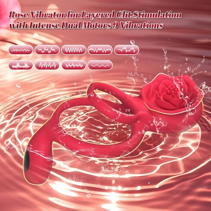 Rose Vibrating Cock Ring with Taint Testicle Clitoral Stimulator, App Remote Control Male Pleasure Penis Ring Vibrator, Couples Adult Sex Toys Games for Men Women, ZOOPLOU Couple Sex Toy Sex - Image 4