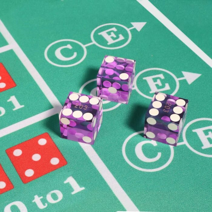 GSE Games & Sports Expert AAA Grade 19mm Pro Vegas Casino Style Craps Dice Set of 5 with Razor Sharp Edges & Matching Serialized Numbers for RPG, Dice Stacking, Yahtzee Dice Games - Image 6