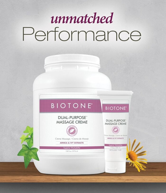 BIOTONE Dual-Purpose Massage Crème with Arnica and Ivy Extracts, Pure Ingredients, Effortless Glide, Luxurious Feel, More Workability, Less Reapplications - Image 3