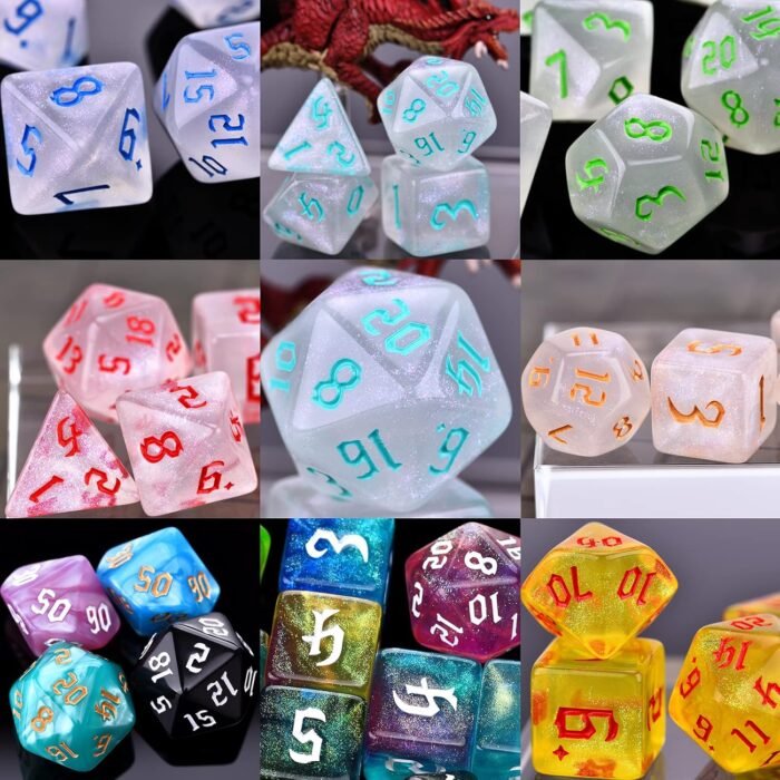 RPG Dice Sets 30 X 7-Die DND Polyhedral Dice (210pcs) with a Large Drawstring Bag for Dungeons and Dragons Tabletop Role Playing Games - Image 7