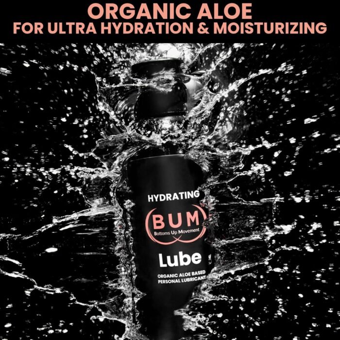 (Bum) Water Based Lube - Organic Aloe Personal Lubricant and Vaginal Moisturizer, Uber Hydrating, pH Balanced, Fragrance Free, Hypoallergenic, Condom Compatible, for Men, Women, Couples, 4oz - Image 2