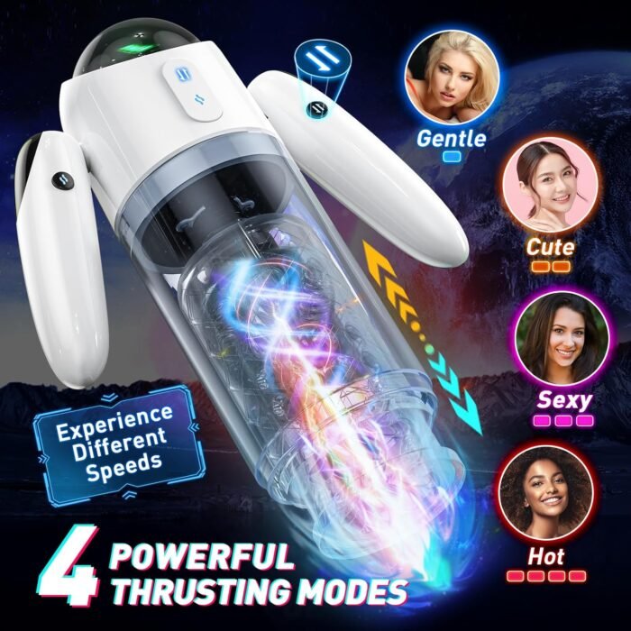Automatic Male Masturbator Sex Toys for Men, Sex Toys with 4 Thrusting & 7 Rotation Modes, Pocket Pussy Male Stroker with 7 Color Ambient Lighting, Sex Toy Sex Machine - Image 3