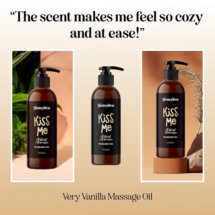 Vanilla Sensual Massage Oil for Couples - Relaxing Full Body Massage Oil for Date Night with Moisturizing Coconut and Sweet Almond Oil - Vegan Non Staining Non Greasy Silky Smooth Gliding Formula - Image 2