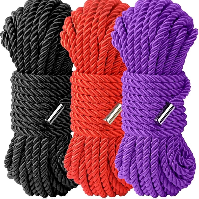 BDSM Shibari Sex Bondage Restraint Rope - Soft Tie-Ups for Women, Long Restraining Multipurpose Sex Restraints, Adult Sex Toys for Women, Men & Couples (3 Colour)