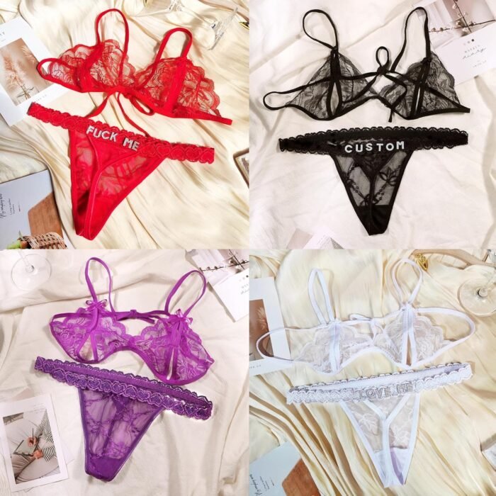 M YESCUSTOM Personalized Thongs with Name,Custom Sexy G-string Waist Chain Thong,Customied Lace Panties Underwear for Women - Image 3