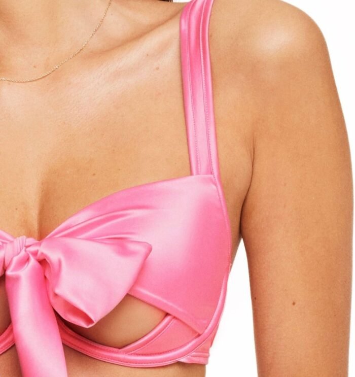 Adore Me Gynger Unlined Bow Bra - XS-4X Regular & Plus-Size Satin Balconette Bra with Underwire & Adjustable Straps - Image 3