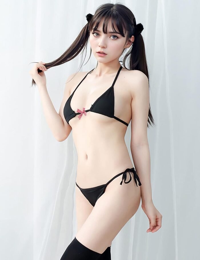 HiSexy Women’s Extreme Bikini Set Mini Halterneck Triangle Top Tie Sides Thong Sexy Micro Swimwear Cow Shape Lingerie Set - Image 4