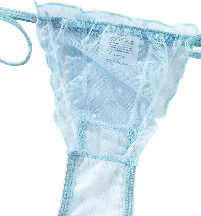 Lilosy Sexy Stretch Ruffle Tie Sheer Mesh Lingerie Set Outfits - Image 4