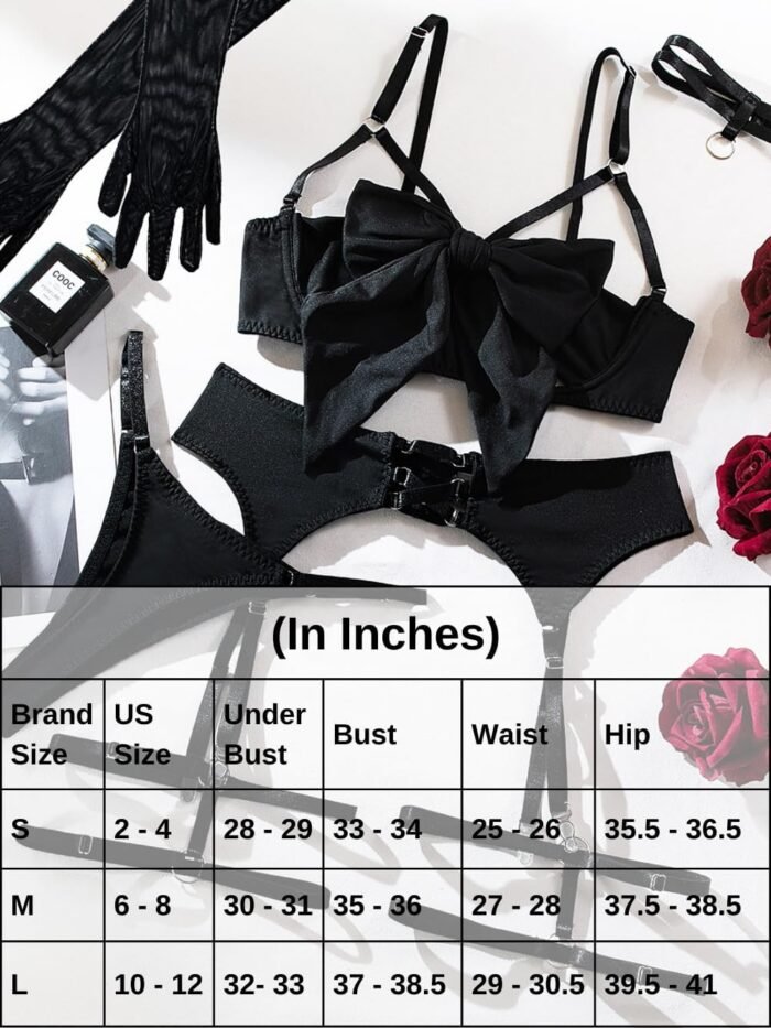 Kaei&Shi Sexy Bow Lingerie for Women,Unwrap Present Bra And Panty Set,Strappy Garter Lingeries Xmas Valentines Birthday Gift - Image 7