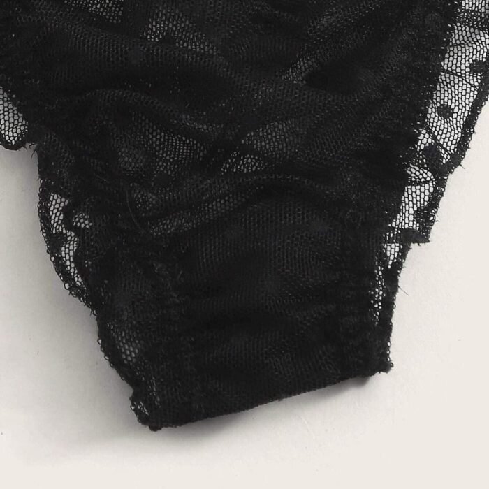 Women's Exotic Lingerie Sets Tie Strappy Adjustable Bra and Panty Set Sexy Bow G-String Wristband Teddy Babydoll - Image 4