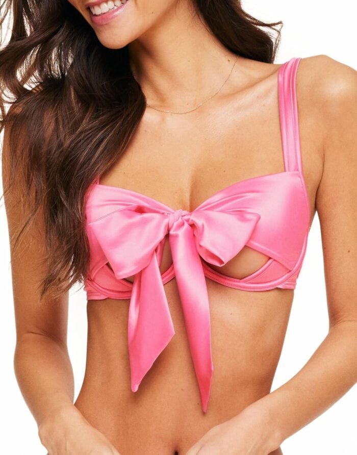 Adore Me Gynger Unlined Bow Bra - XS-4X Regular & Plus-Size Satin Balconette Bra with Underwire & Adjustable Straps - Image 9
