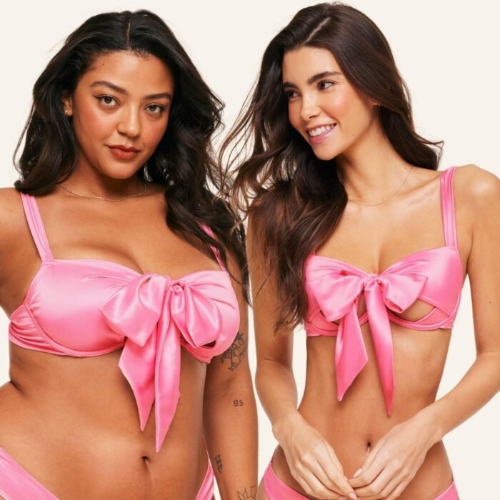 Adore Me Gynger Unlined Bow Bra - XS-4X Regular & Plus-Size Satin Balconette Bra with Underwire & Adjustable Straps - Image 5