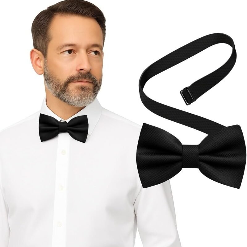 Bow Tie for Men Polyester Solid Pretied Bowties Adjustable Tuxedos Bowtie for Weddings & Groom’s Gift – Bow Ties for Women
