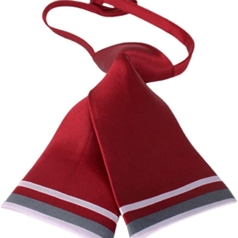 Mantieqingway Women Uniform Necktie Adjustable Strap Striped Pre-tie Ties