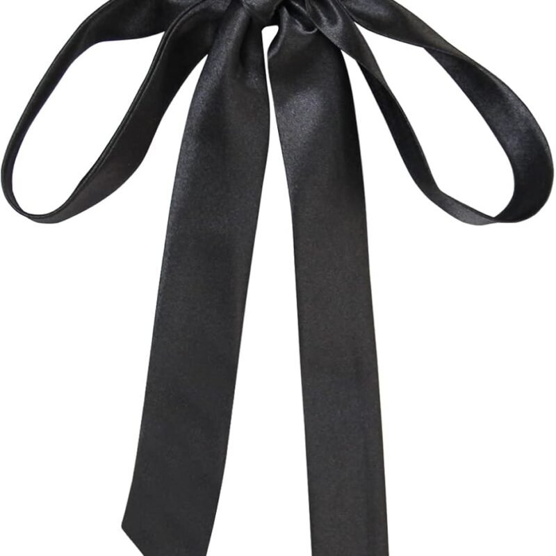 Mantieqingway Bow Tie for Women, Satin Ribbon Girls Self-tie Bowtie for Uniform, School, Wedding, Cosplay, T-shirt Accessory