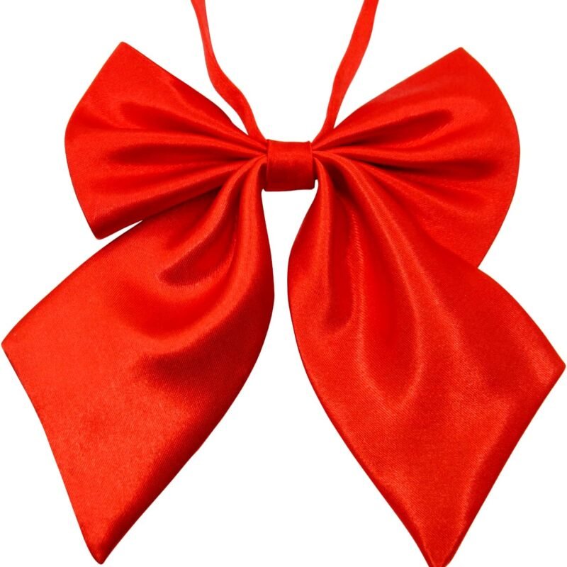 Mantieqingway Adjustable Pre-tied Bow Tie for Girls Uniform Solid Color Bowties for Women Ties