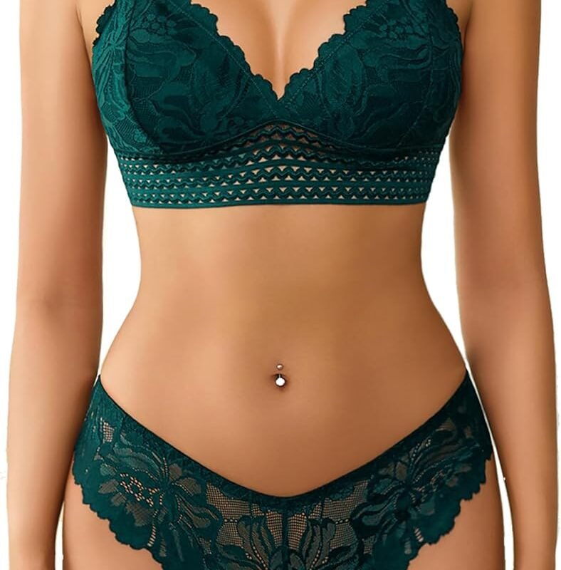 Avidlove Lingerie Set for Women Sexy Lace Bra and Panty Sets 2 Piece Lace Bralette Set