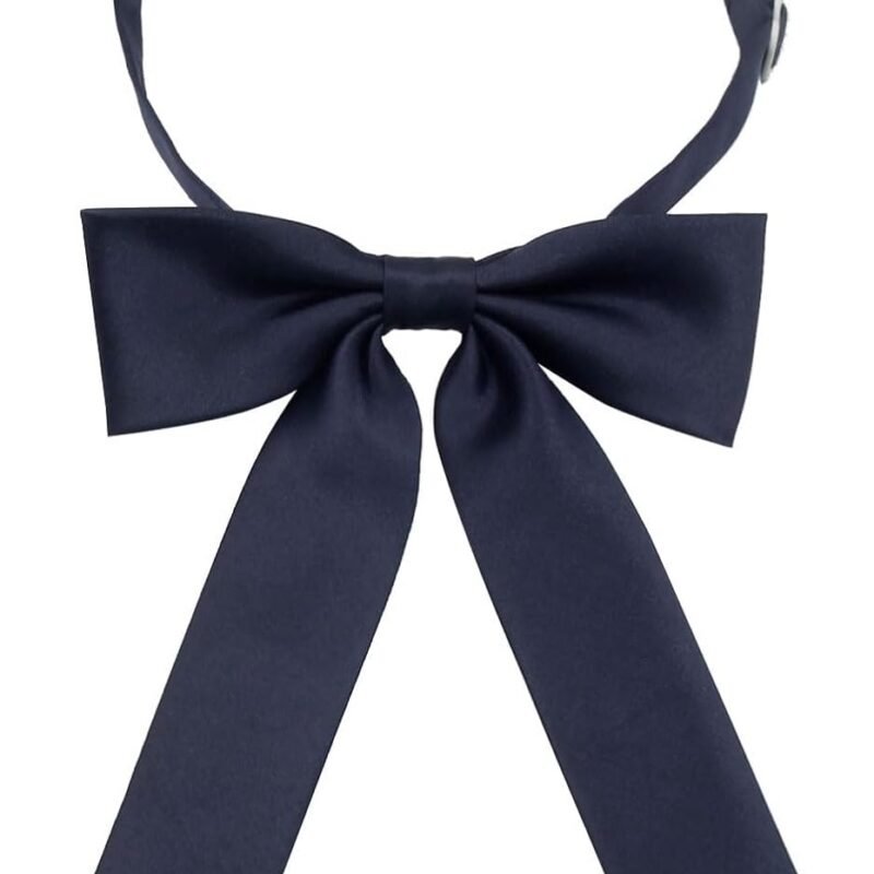 Mantieqingway Bow Ties for Women/Girls, Pre-tied Adjustable Bowties Solid Color Polyester Bow Tie for School Uniform Shirt