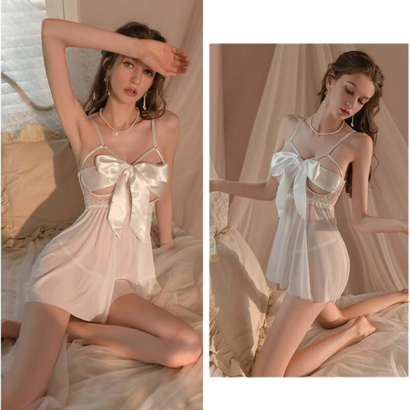 Women's Sexy Body Ribbon Unwrap Me Babydoll -Valentines Day Gift for Him Lingerie Set - Sexy Lingerie for Women