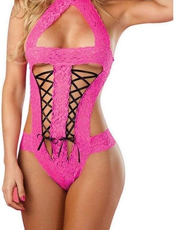Bustier Lingerie for Women Sexy Strappy Bodysuit One Piece Lingerie Women Bow Sexy Lingerie Romper Teddies